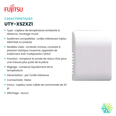 Fiche technique : Capteur FUJITSU UTY-XSZXZ1 — AirGreen, Montréal, Laval, Longueuil, Rive-Sud et Rive-Nord