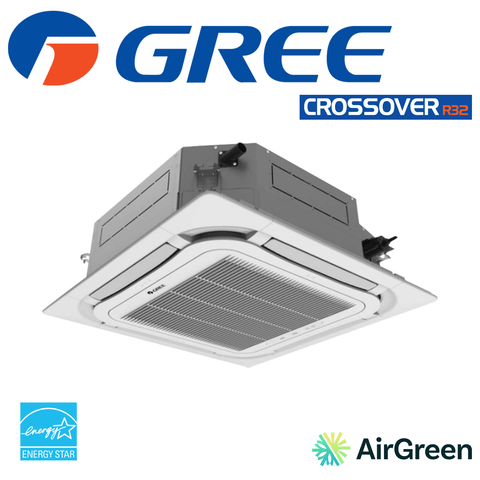 Cassette de plafond 8-Voies GREE CROSSOVER R32 | 18000 BTU, CVAC moderne pour confort thermique constant.