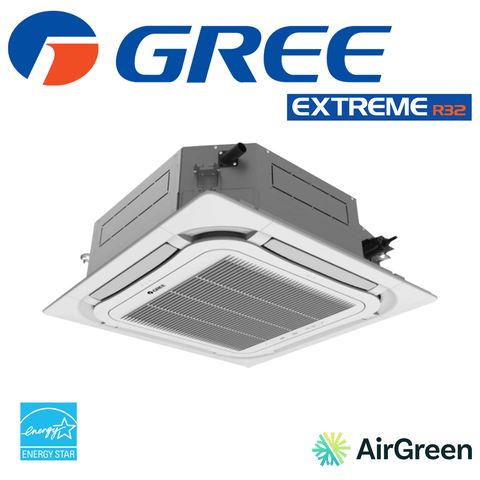 Thermopompe Cassette de plafond 8-Voies GREE EXTREME R32 | 24000 BTU, energy-efficient ceiling-mounted HVAC unit