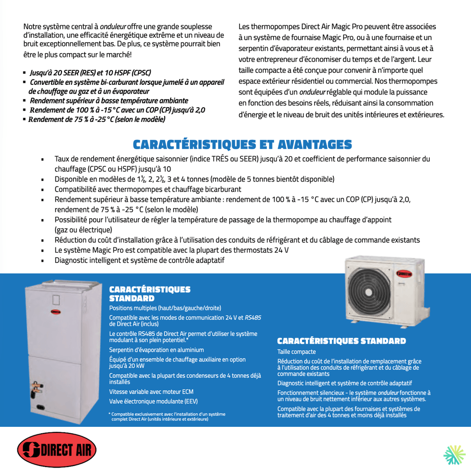 Thermopompe Centrale DIRECT AIR MAGIC PRO | 2 Tonnes