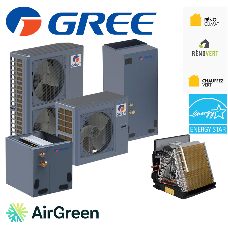 Thermopompe Centrale "ADD-ON" GREE UNIX R410A | 2T - Serpentin AVEC Caisson