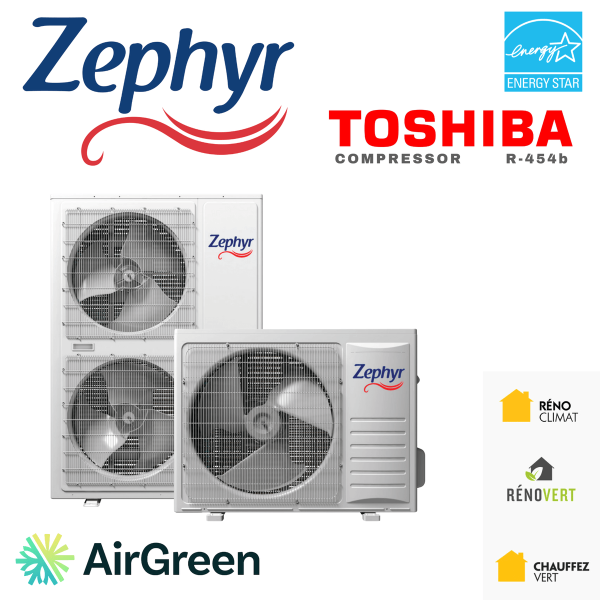Zephyr 4 Ton R454B Central Heat Pump | Montreal, Laval Longueuil Zephyr 4 Ton R454B Central Heat Pump | Montreal, Laval Longueuil