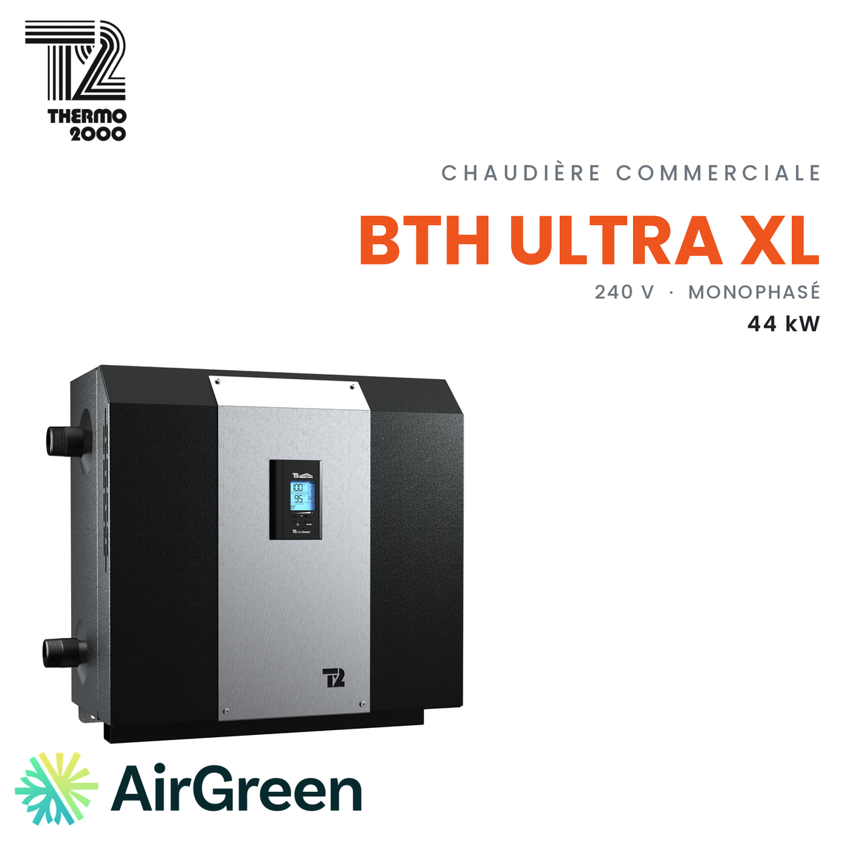 Chaudière électrique commerciale Thermo 2000 BTH ULTRA XL BTHULTXL24044 de 44 kW, 240 V monophasé