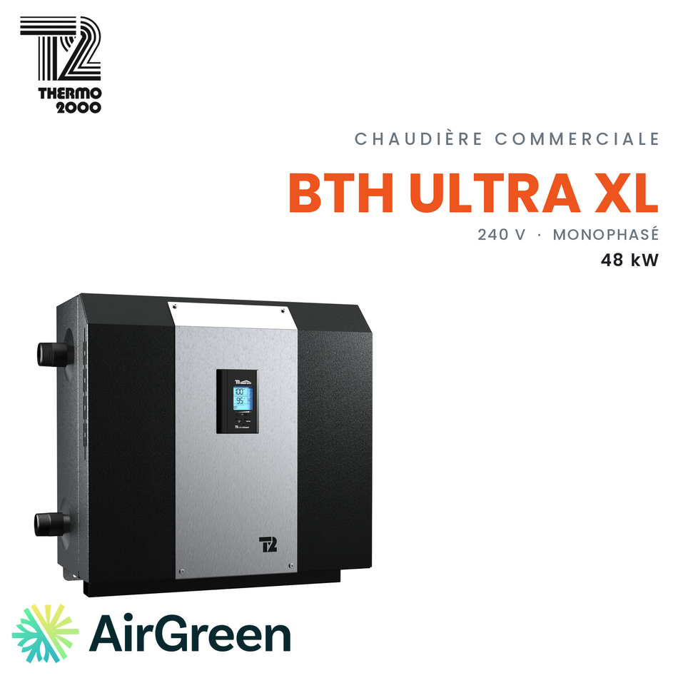 Chaudière électrique commerciale Thermo 2000 BTH ULTRA XL BTHULTXL24048 de 48 kW, 240 V monophasé