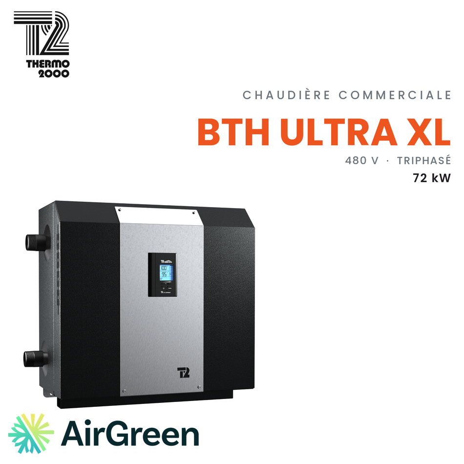 Chaudière électrique commerciale Thermo 2000 BTH ULTRA XL BTHULTXL48072 de 72 kW, 480 V triphasé