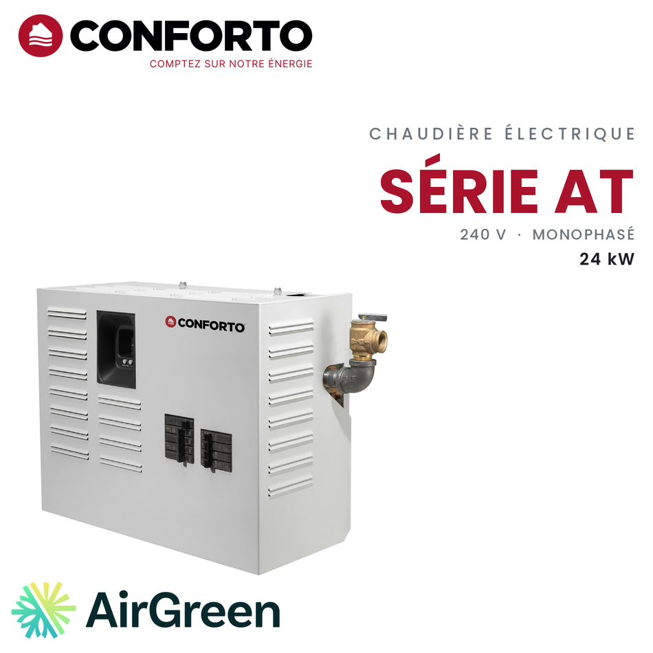 Chaudière électrique Conforto série AT AT2446 de 24 kW, 240 V monophasé