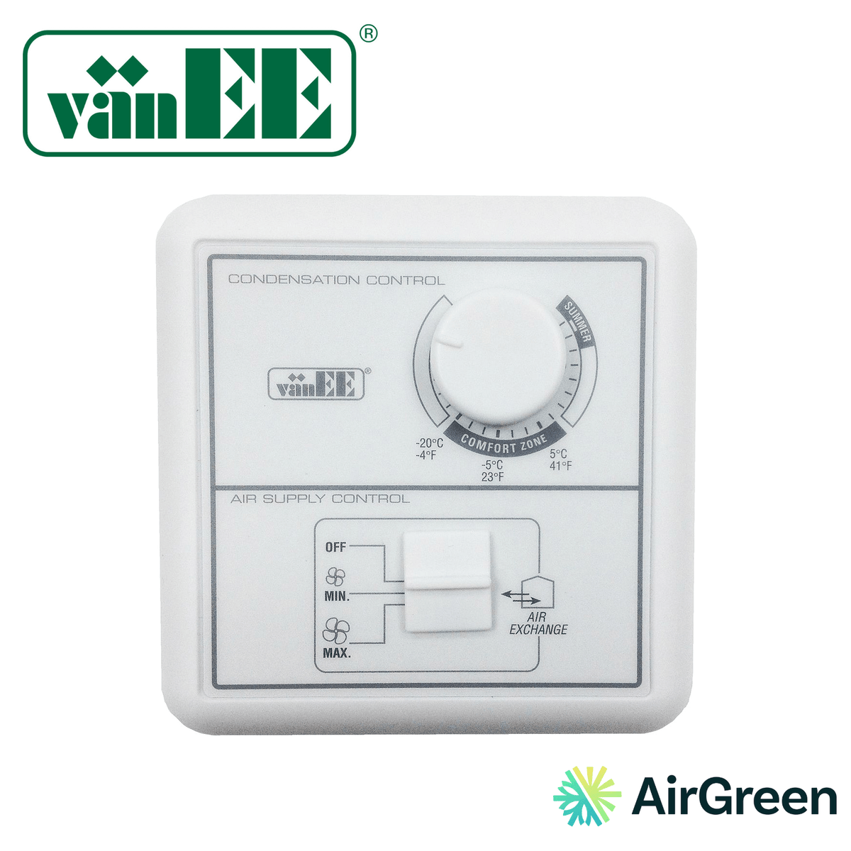 Commande murale vänEE BASIC 40210 — vente et installation par AirGreen à Montréal, Laval, Longueuil, Rive-Sud et Rive-Nord