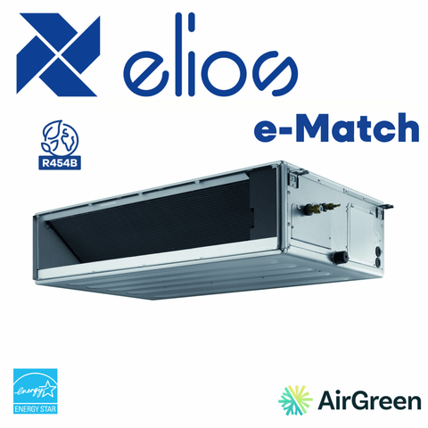 Thermopompe Gainable ELIOS | e-match R454B | 12 000 BTU by AirGreen, energy-efficient ductless unit for cold climates.