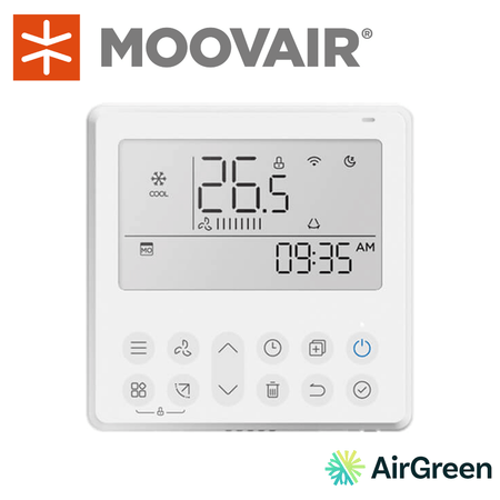 Contrôleur mural MOOVAIR Wi-Fi KJR-120N/X6W — vente et installation par AirGreen à Montréal, Laval, Longueuil, Rive-Sud et Rive-Nord