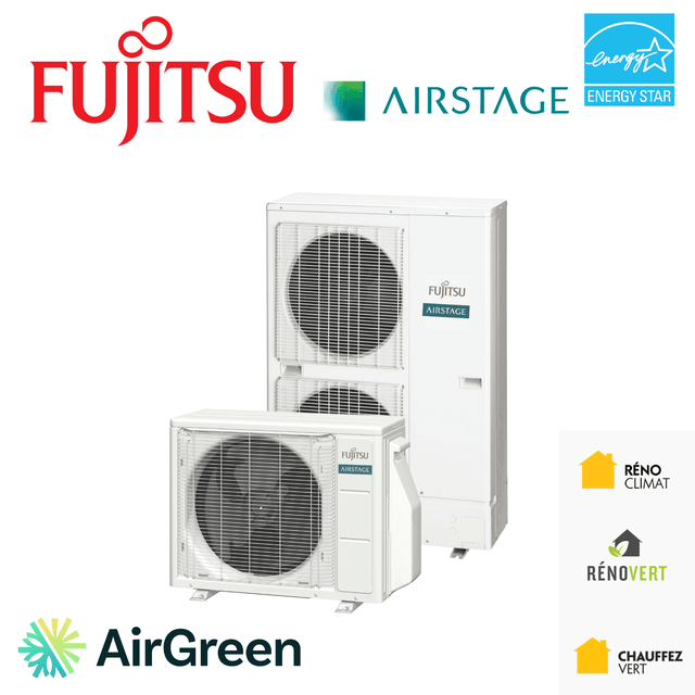 Thermopompe centrale Fujitsu installée par AirGreen
