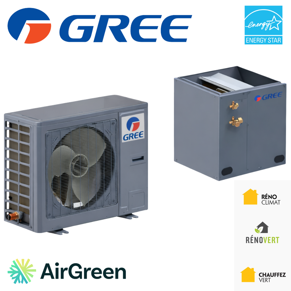 GREE UNIX R410A "ADD-ON" Central Heat Pump | 2T - Cased coil