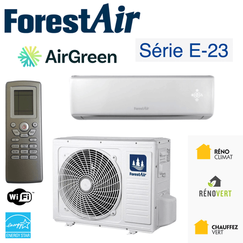 Thermopompe FORESTAIR E-23 | 9 000 BTU | Installation Montréal & Montérégie avec télécommande et certification Energy Star
