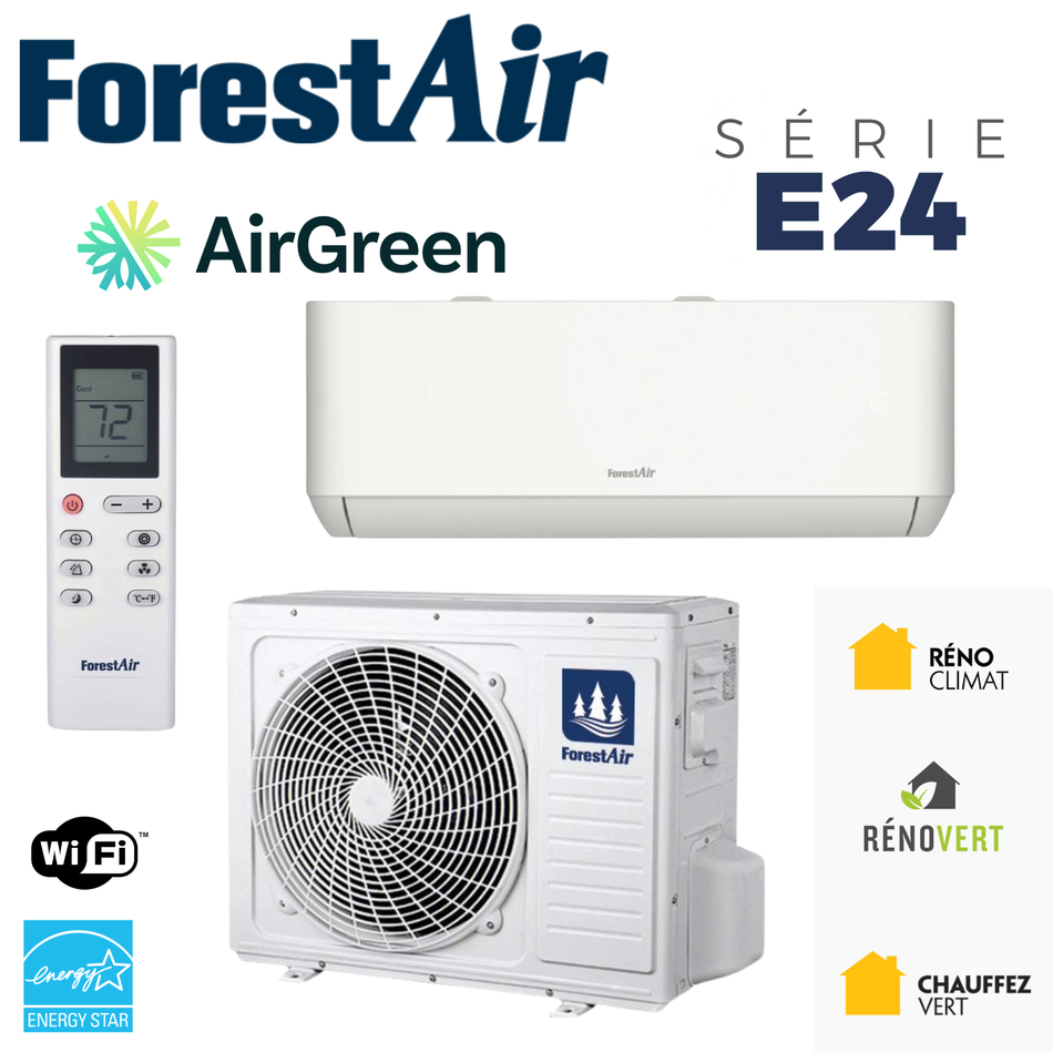 Thermopompe Murale ForestAir E24 R454B | 24 000 BTU - Grand Montréal