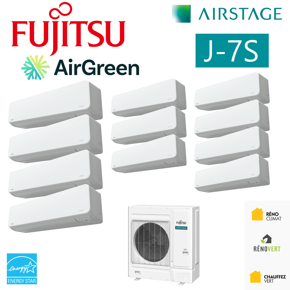 FUJITSU AIRSTAGE J-7S VRF R32 | 48000 BTU - 11 Unités Intérieures