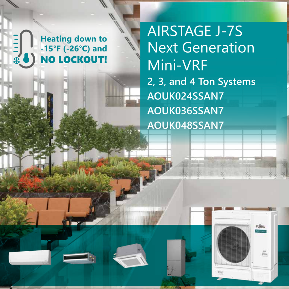 FUJITSU AIRSTAGE J-7S Mini-VRF | 24000 BTU - 4 Zones R32