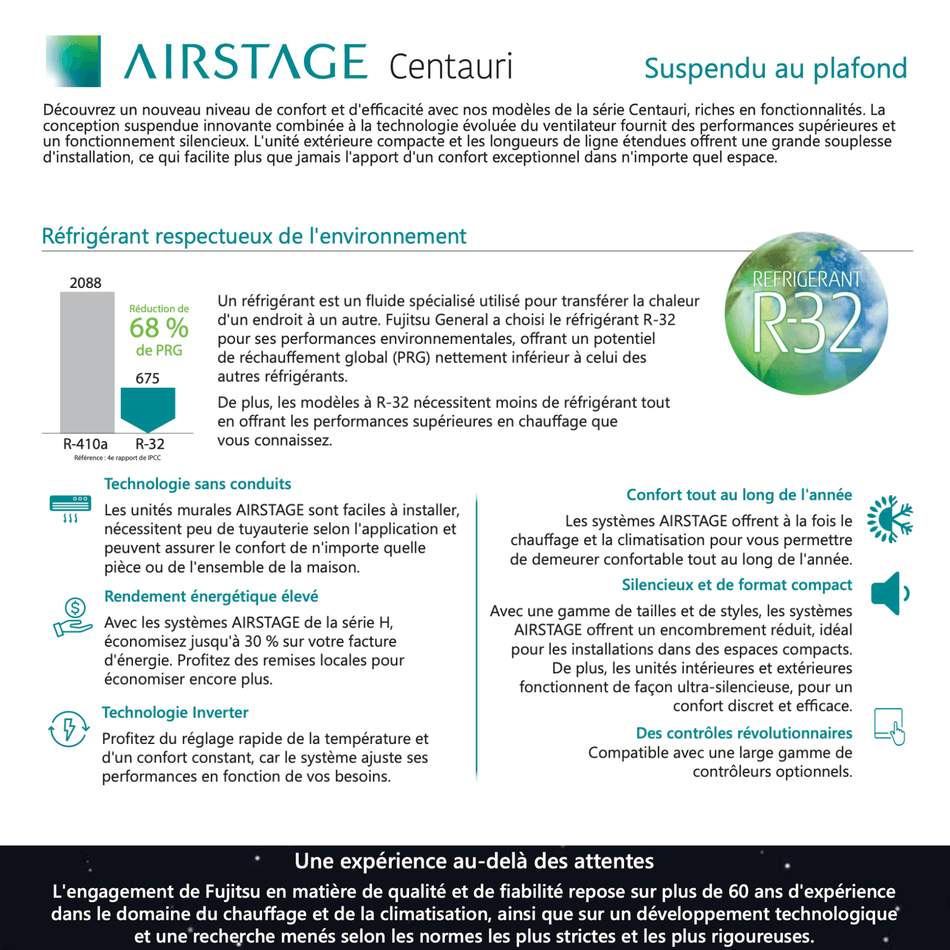 FUJITSU Centauri Heat Pump | Ceiling Suspended System | 18000 BTU