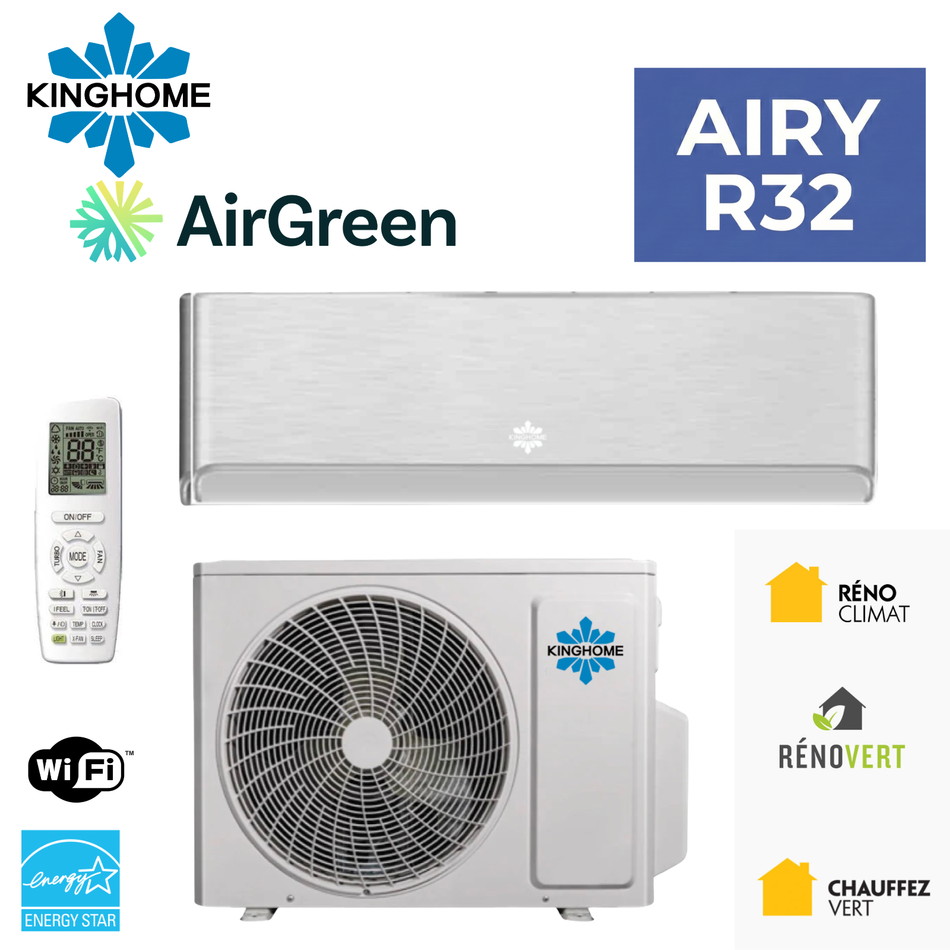 Thermopompe Murale KINGHOME Airy R32 | 24000 BTU