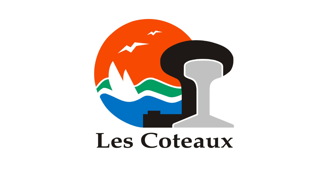 Logo of Les Coteaux featuring stylized orange sun, birds, and water tower with "Les Coteaux" text below.