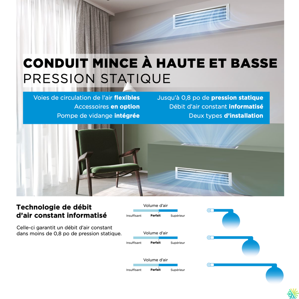 MIDEA - Thermopompe Conduit GAINABLE | 18 000 BTU