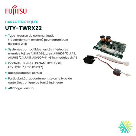 Fiche technique : Module d'interface FUJITSU UTY-TWRXZ2 — AirGreen, Montréal, Laval, Longueuil, Rive-Sud et Rive-Nord
