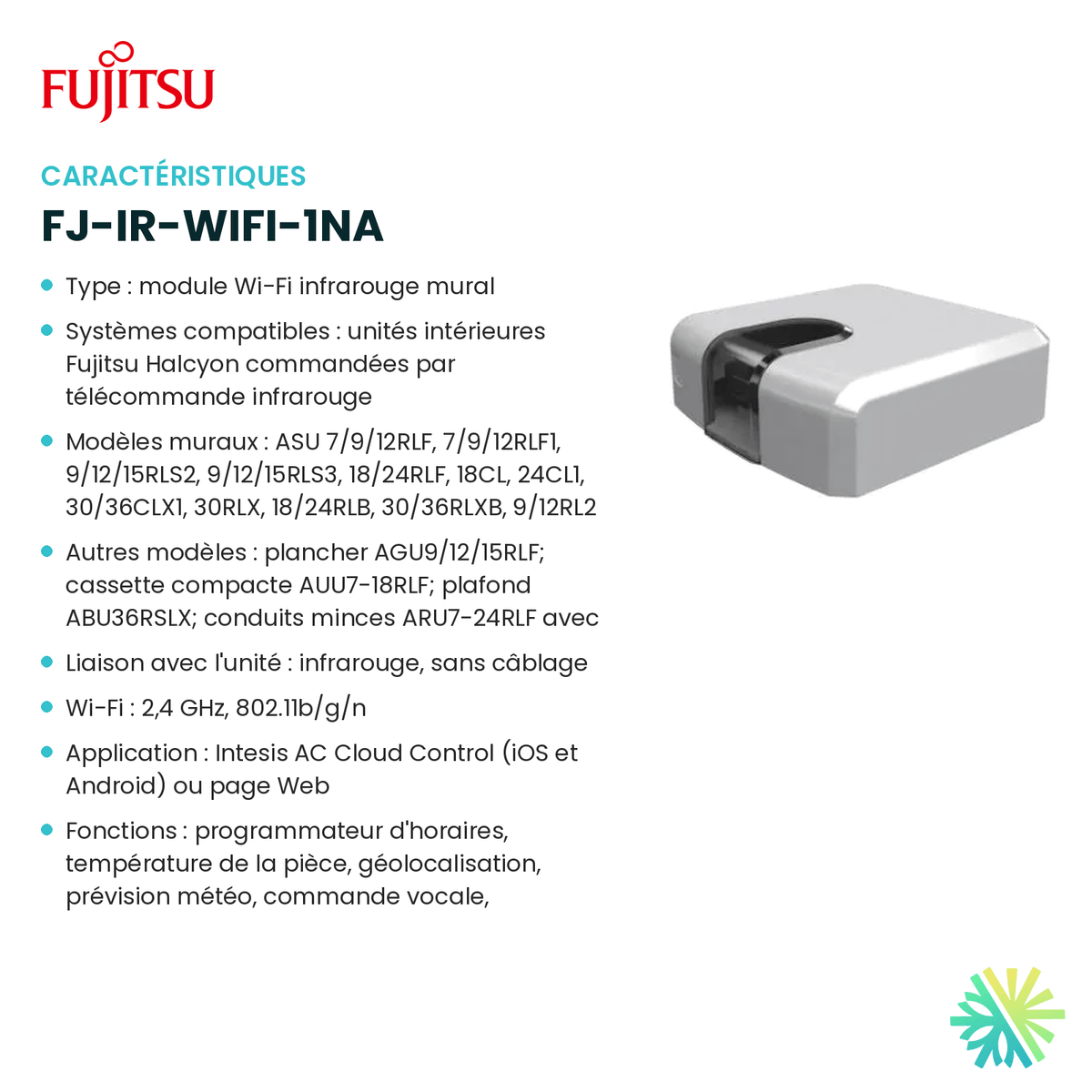 Fiche technique : Module Wi-Fi FUJITSU FJ-IR-WIFI-1NA — AirGreen, Montréal, Laval, Longueuil, Rive-Sud et Rive-Nord