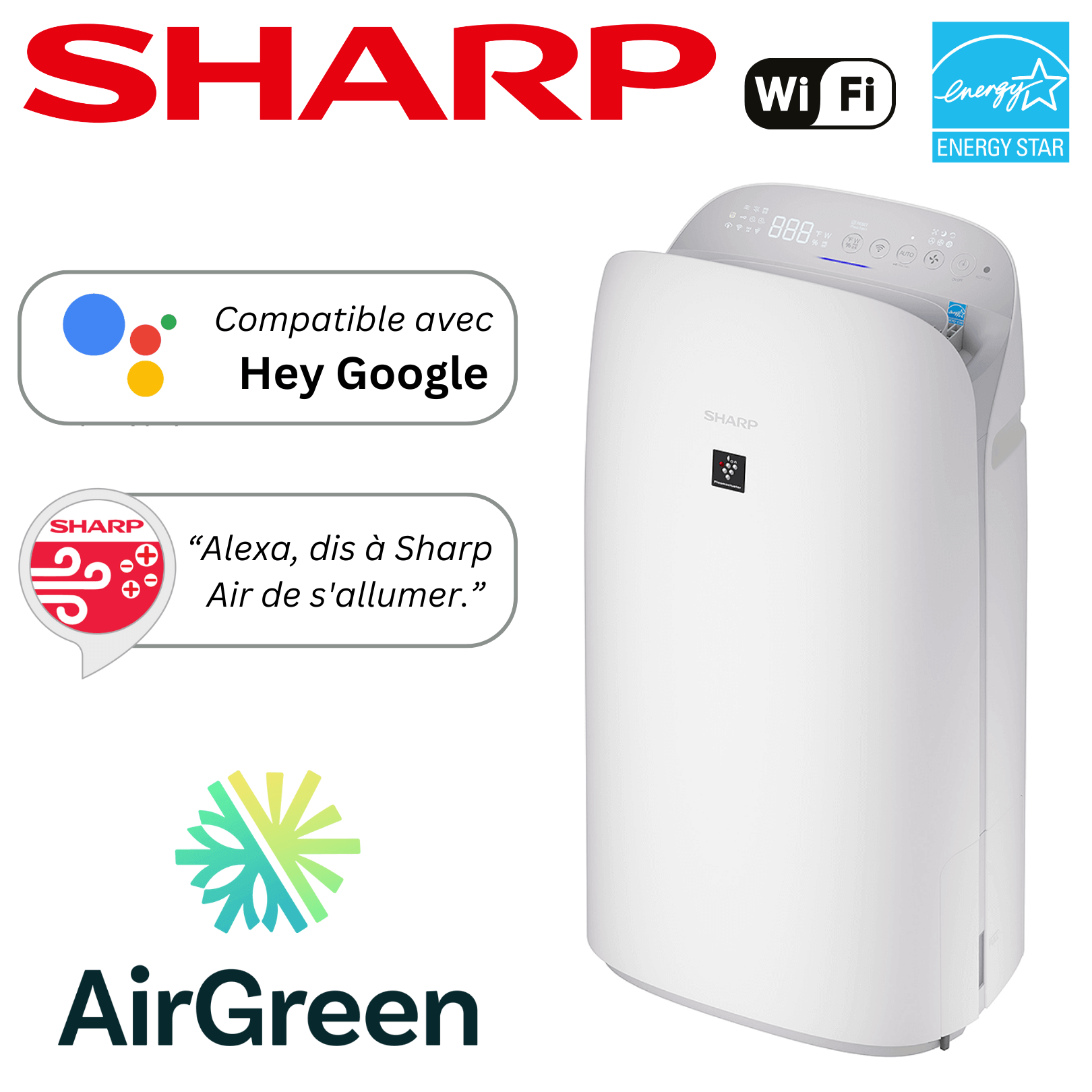Sharp Plasmacluster® 7000 Series KCP110CW Air Purifier Humidifier