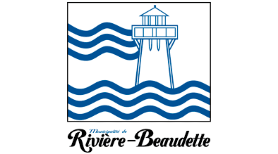 Logo of Municipalité de Rivière-Beaudette featuring a lighthouse and waves.