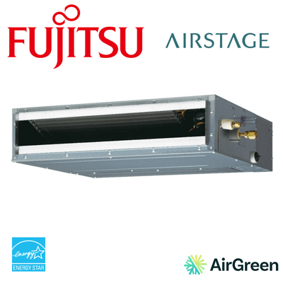 Thermopompe gainable Fujitsu LUAS1 mince, installation AirGreen à Montréal et Laval