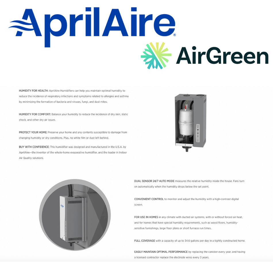 AprilAire 800 Steam Humidifier | Installation in Montreal, Laval, Longueuil, South Shore and North Shore
