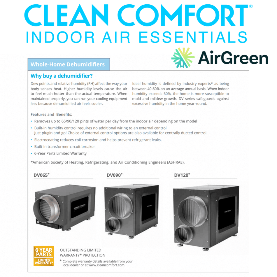 Clean Comfort DV065 Dehumidifier | Installation in Montreal, Laval, Longueuil, South Shore and North Shore