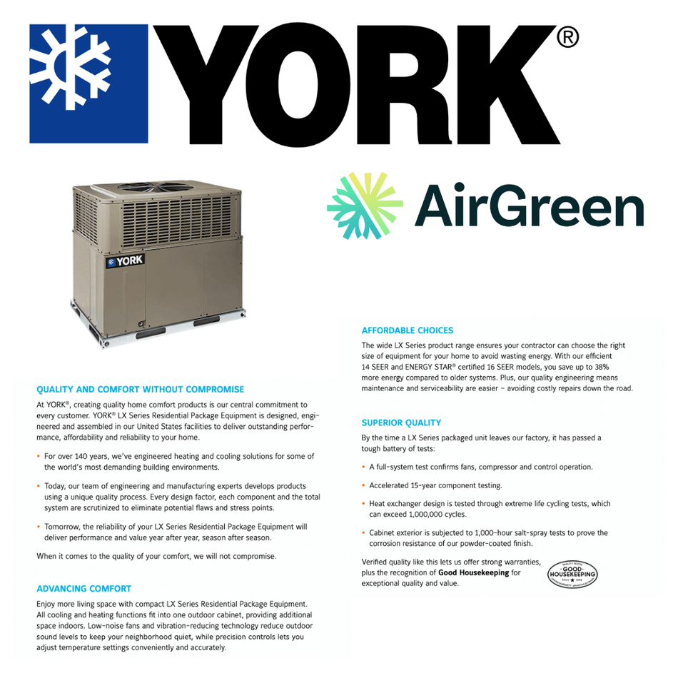 Packaged Heat Pump System York PHE4 of 3 Ton | Montreal, Laval, Longueuil, South Shore and North Shore