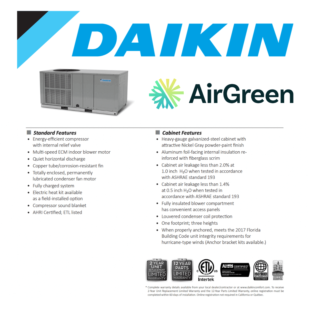 daikin commercial air seer single stage r 410a