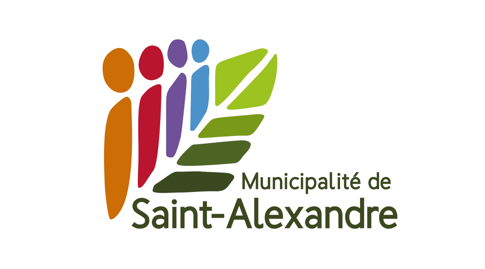 Logo of the Municipality of Saint-Alexandre with colorful figures and green leaf design.