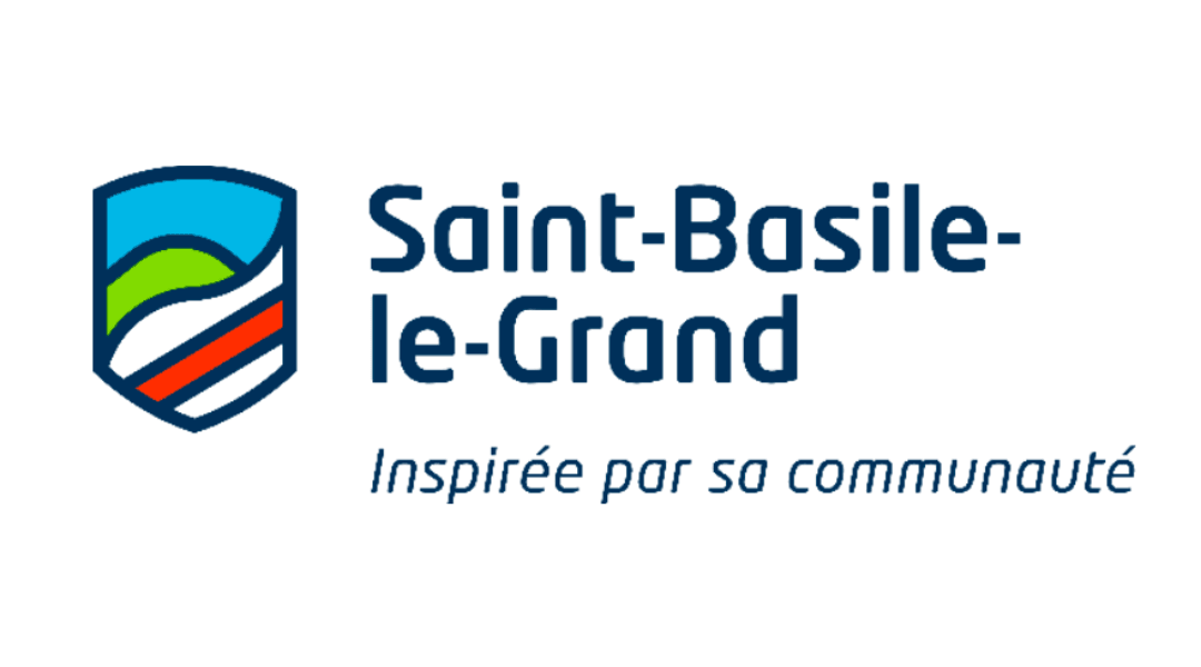 Logo of Saint-Basile-le-Grand with community slogan and colorful emblem
