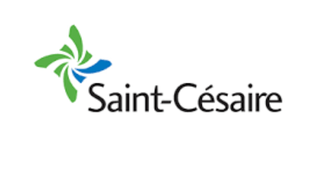 Logo of Saint-Césaire featuring a stylized design with green and blue elements.