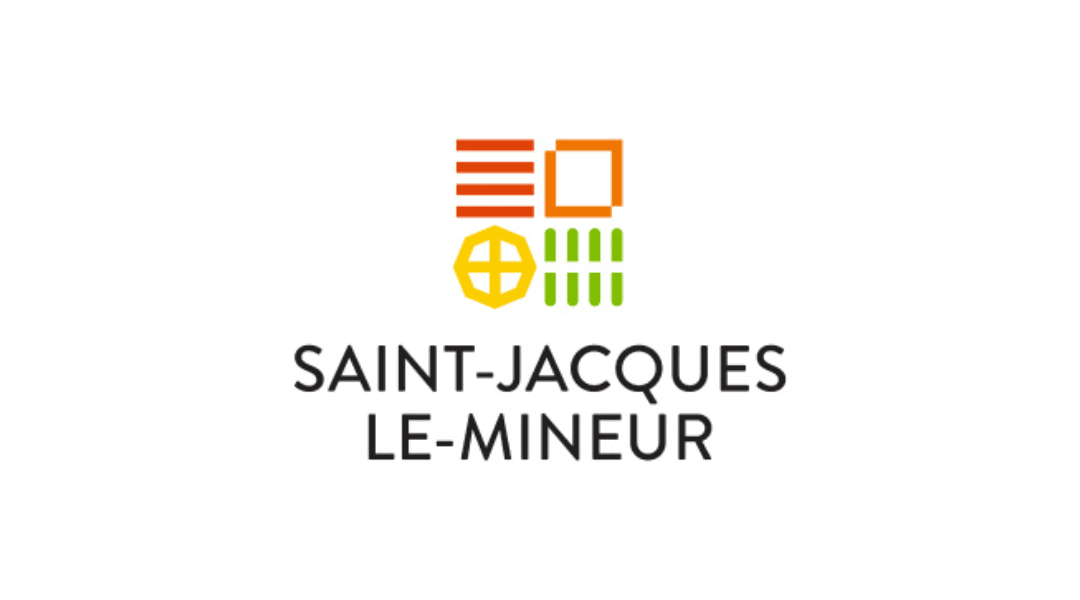 Logo of Saint-Jacques Le-Mineur featuring colorful geometric shapes on a white background.