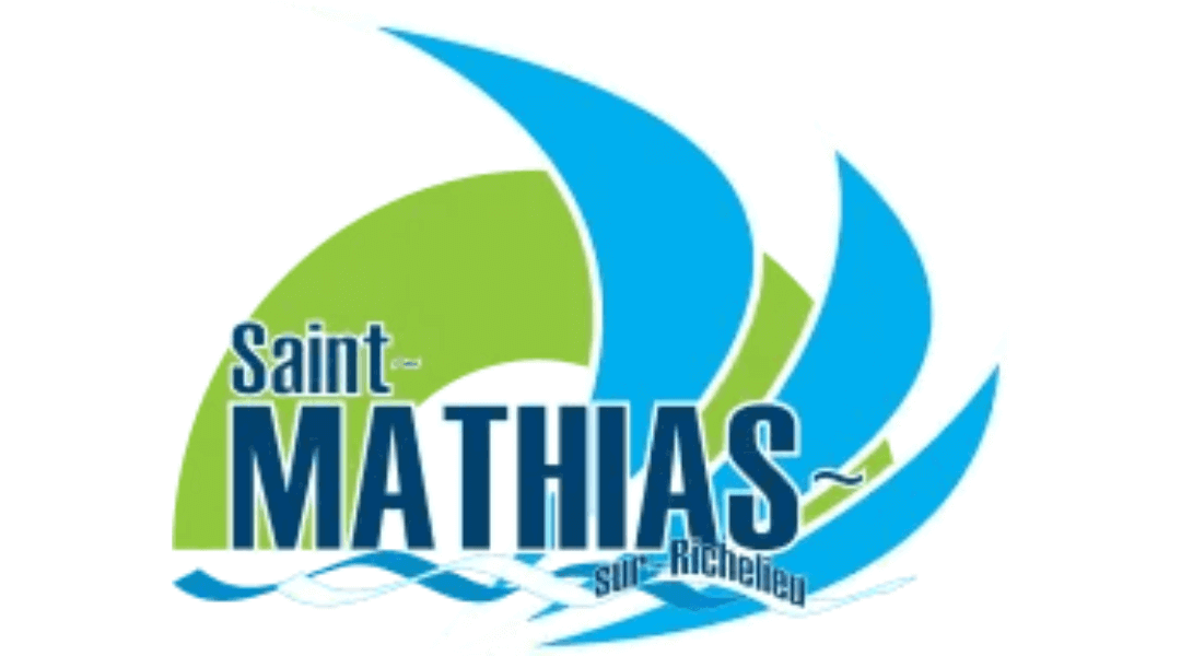 Saint Matthias sur Richelieu logo with blue and green sail design