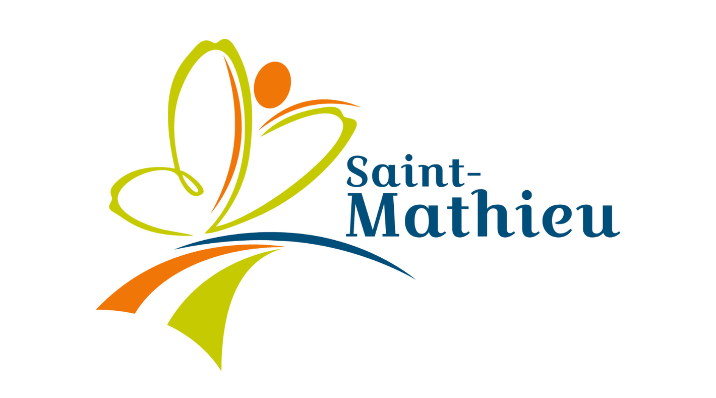 Saint-Mathieu colorful butterfly logo design on white background