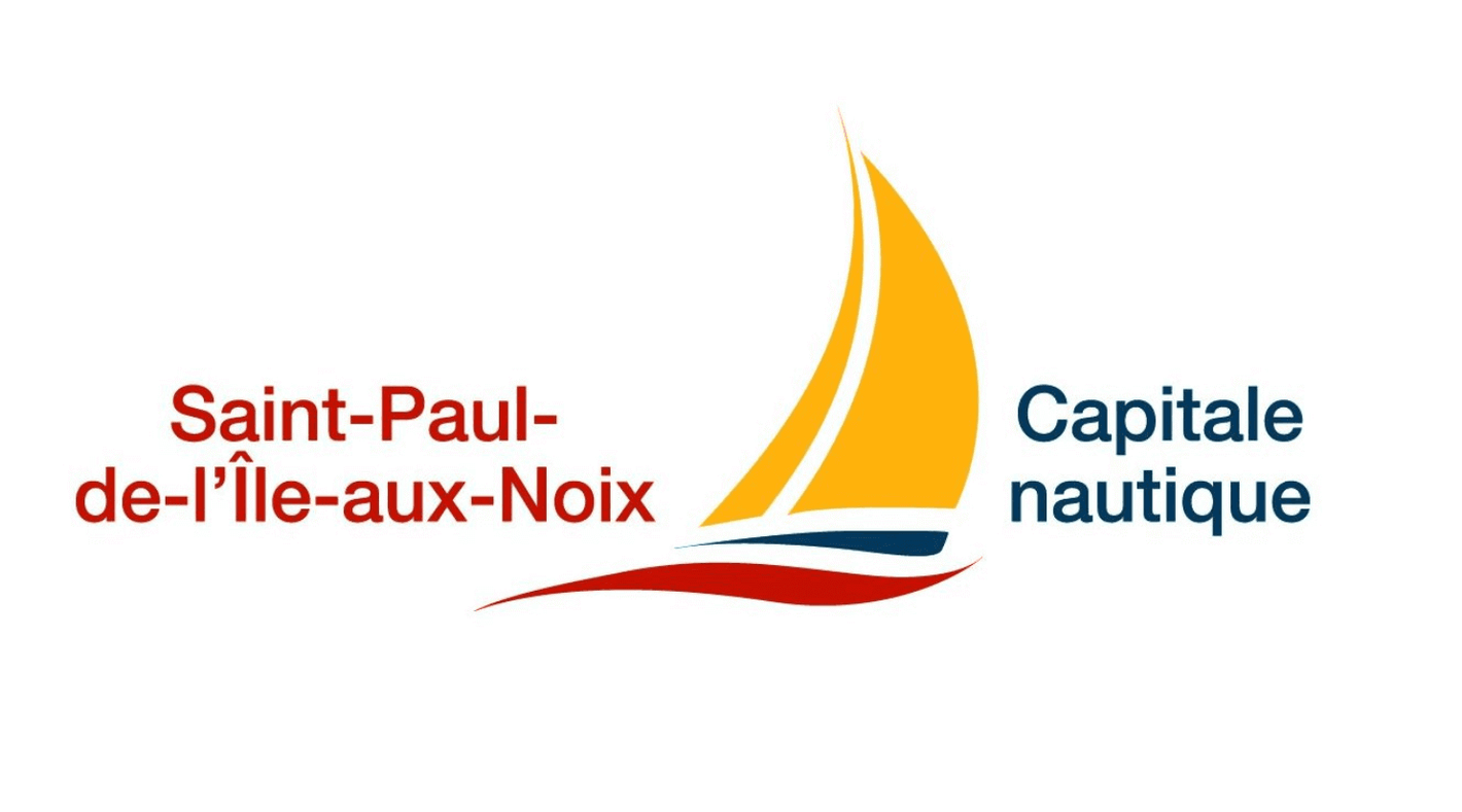 Logo of Saint-Paul-de-l'Île-aux-Noix with a colorful sailboat design, highlighting its nautical heritage as a capital.