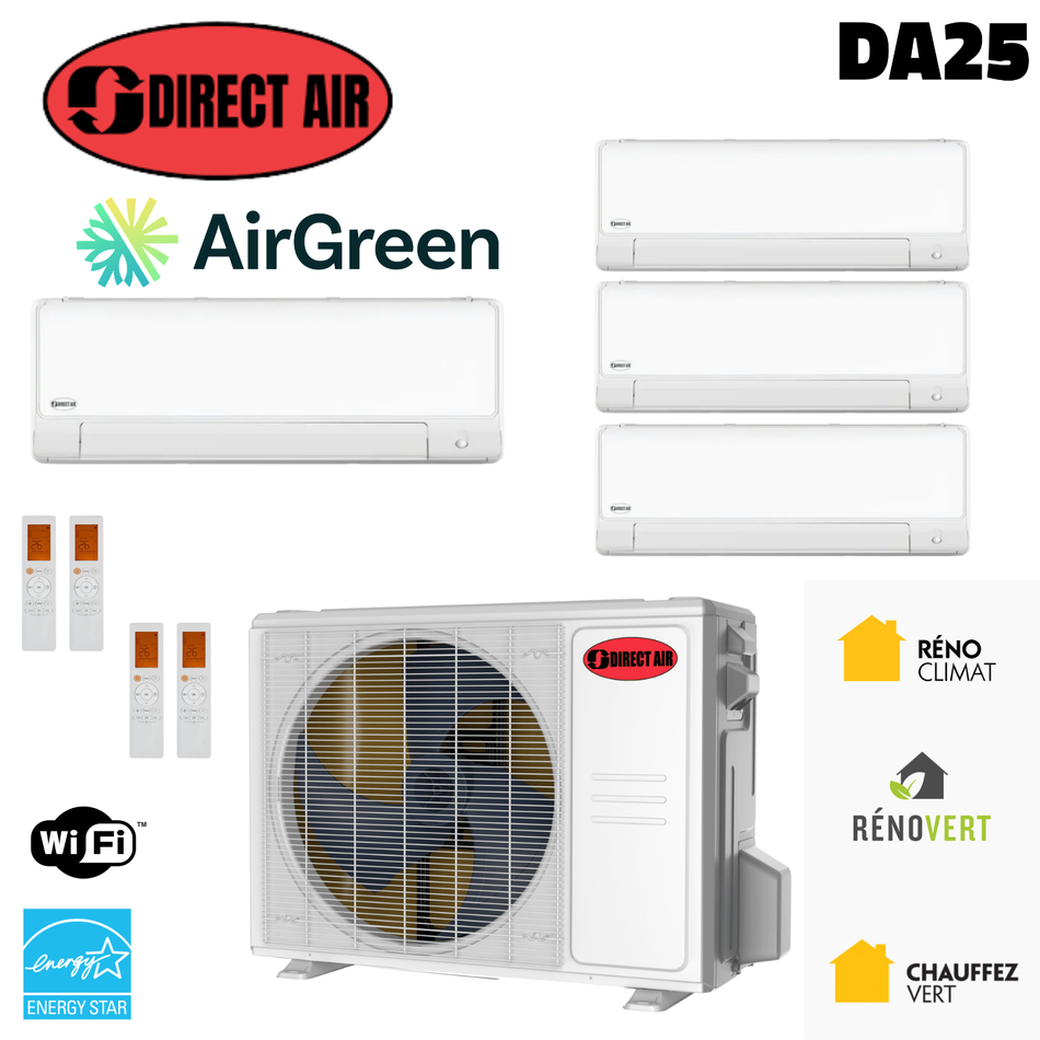 Thermopompe 4-Têtes DIRECT AIR DA25 (-25°C) | Ext : 36000 BTU
