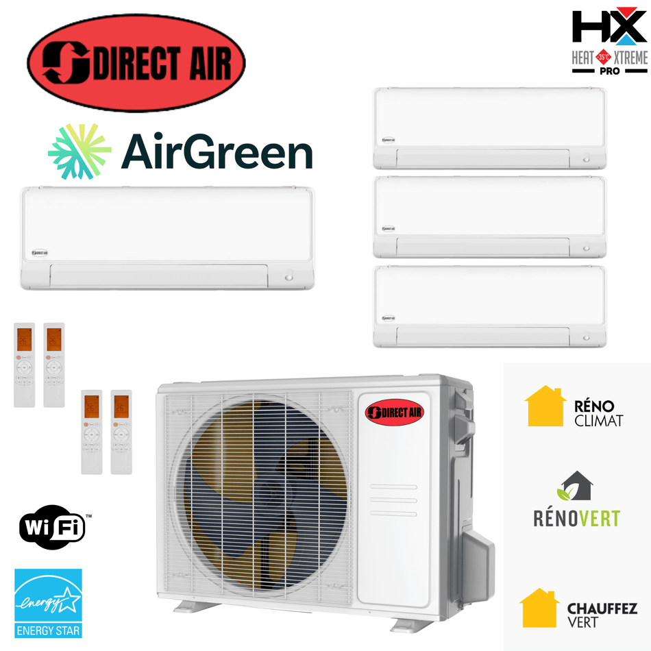 Thermopompe 4-Zones DIRECT AIR HEAT XTREME PRO (-35°C) | Ext : 48000 BTU