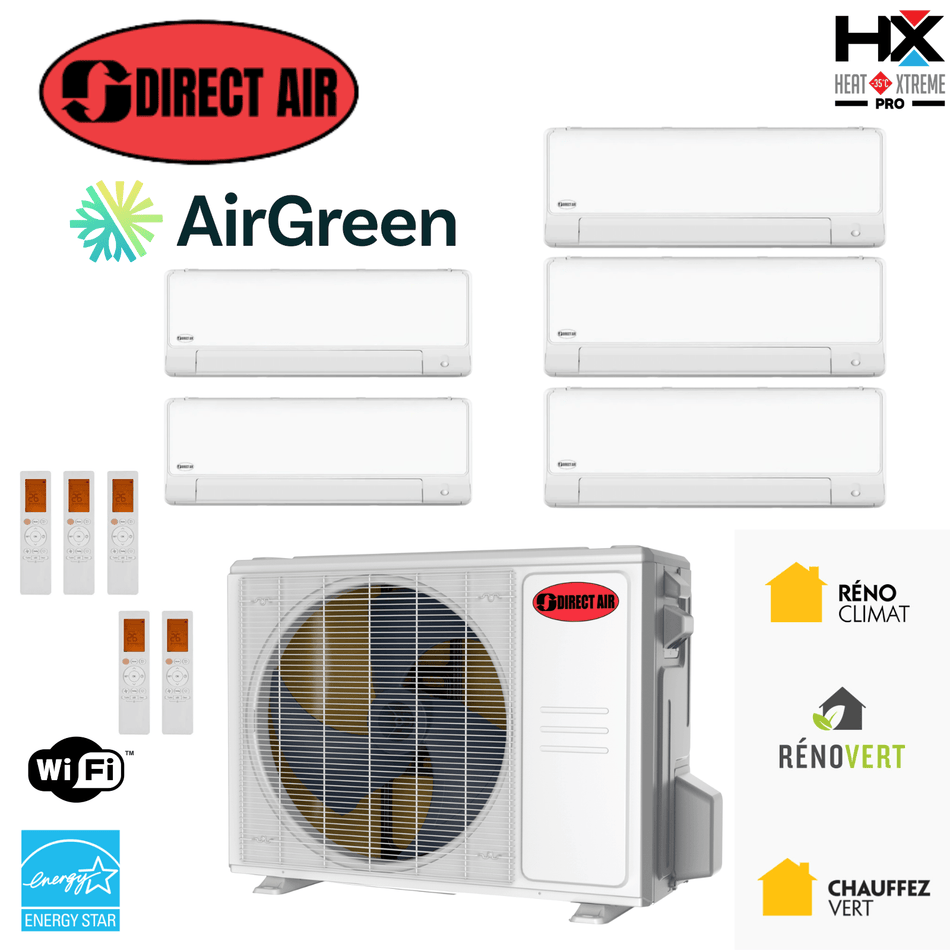 Thermopompe 5-Zones DIRECT AIR HEAT XTREME PRO (-35°C) | Ext : 48000 BTU