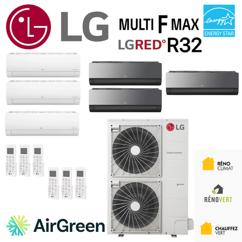 Thermopompe LG Multi F MAX LGRED R32 | 6 Zones + 42000 BTU | Montérégie installation by AirGreen