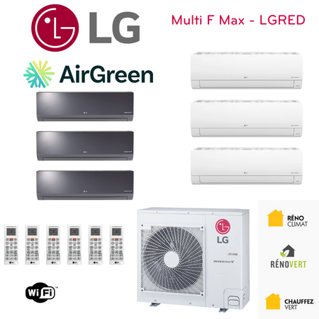 Thermopompe LG MULTI F MAX LGRED | 6-Têtes | Compresseur 42 000 BTU | Montréal, Laval, Longueuil, Rive Sud et Rive Nord