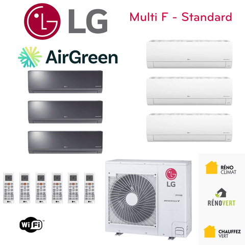 Thermopompe 6-Zones LG MULTI F | Compresseur 48 000 BTU | Montréal, Laval, Longueuil, Rive Sud et Rive Nord units and controls