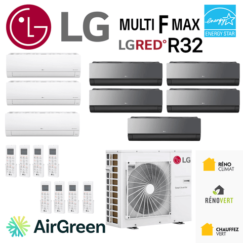 Thermopompe LG Multi F MAX LGRED R32 | 8 Têtes sur 48000 BTU | Montérégie avec Energy Star