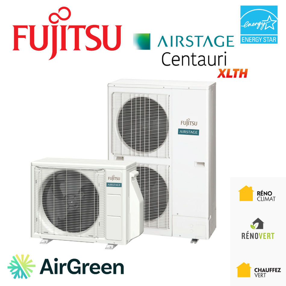 Thermopompe centrale FUJITSU CENTAURI XLTH R32 | -30°C | 3 Tonnes - 36000 BTU
