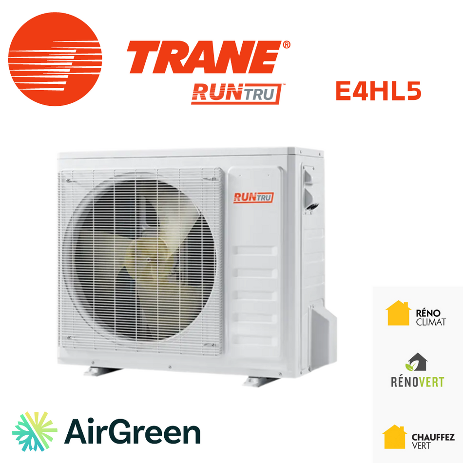 Thermopompe Centrale Trane RunTru E4HL5 | 1.5 Tonnes | Montréal, Laval, Longueuil, Rive Sud & Rive Nord