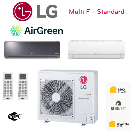 Thermopompe DoubleZone LG MULTI F | Compresseur 18 000 BTU | Montréal, Laval, Longueuil, Rive Sud et Rive Nord