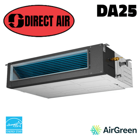 Thermopompe Conduits Gainables DIRECT AIR DA25 | 24000 BTU unit with Energy Star certification and AirGreen branding